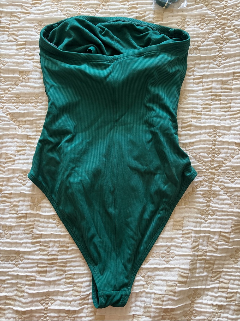 Strapless Emerald Green One-Piece Swimsuit - Picture 2 of 6